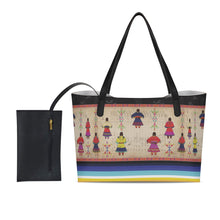 Load image into Gallery viewer, Ledger Round Dance Midnight Shopping Tote Bag With Mini Purse
