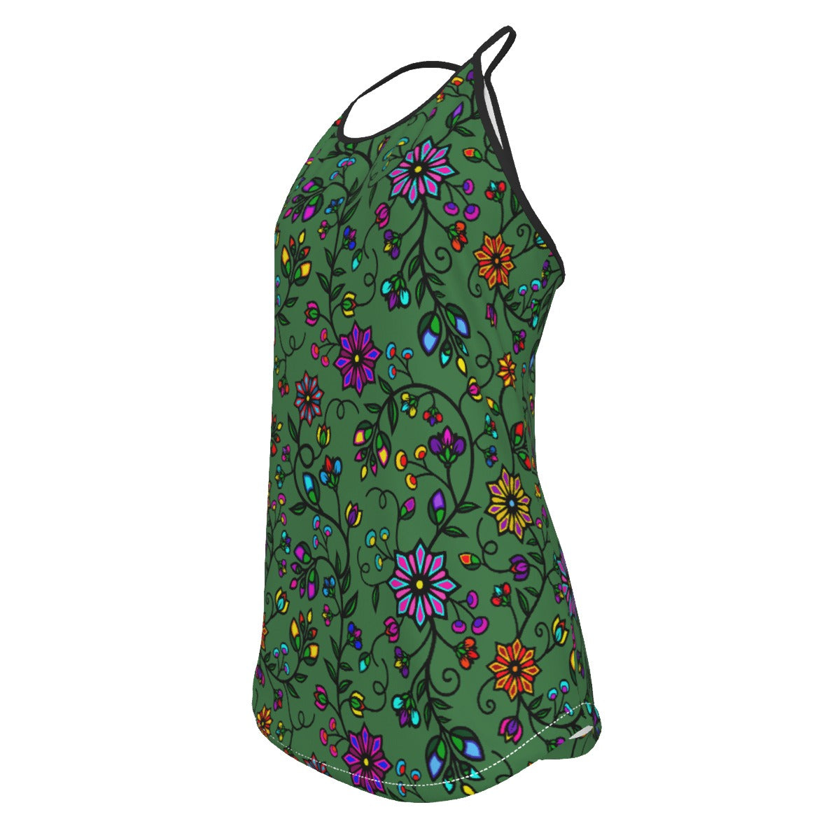 Prairie Paintbrush Sage Criss-Cross Open Back Tank Top