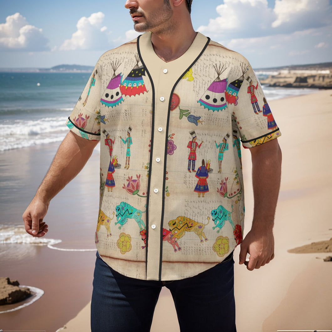 Floral Ledger Way of Life Short Sleeve Baseball Jersey