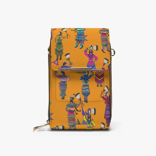 Women's Jingle Dancers Orange Mobile Phone Chest Bag