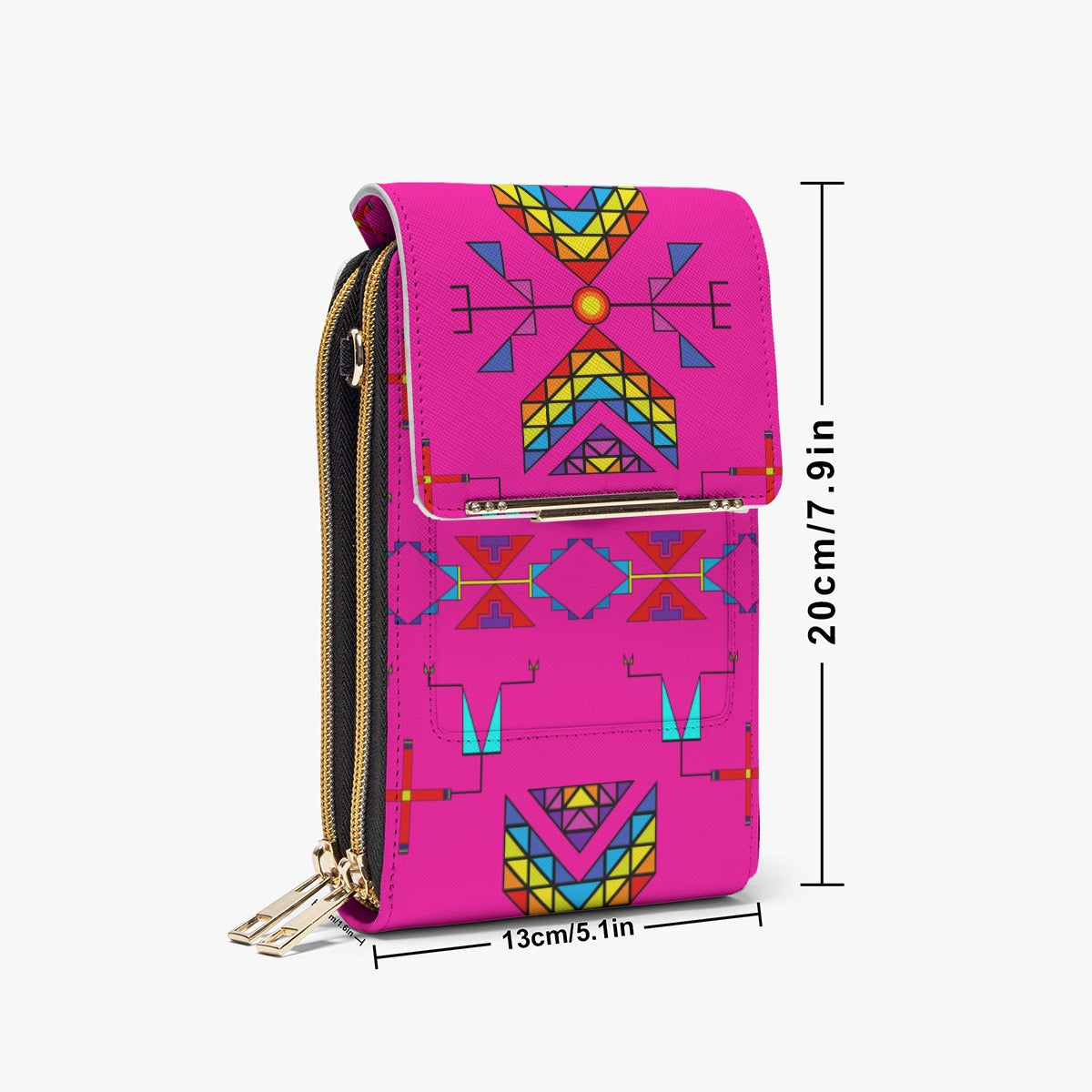 Rainy Chief Rainbow Hot Pink Mobile Phone Chest Bag