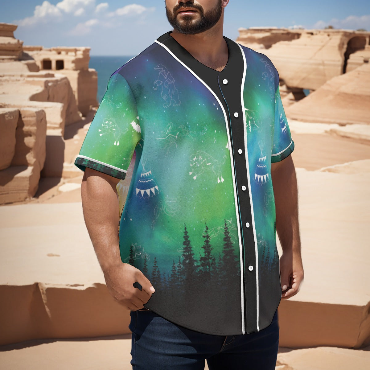 Aurora Medicine Animals Short Sleeve Baseball Jersey