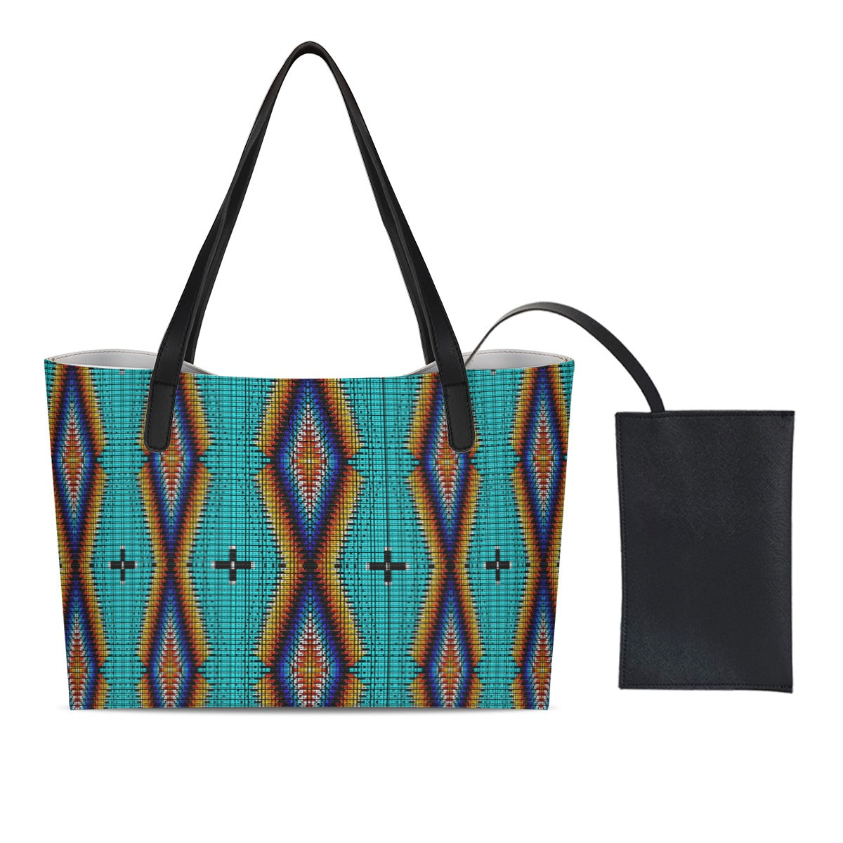 Diamond in the Bluff Turquoise Shopping Tote Bag With Mini Purse