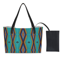 Load image into Gallery viewer, Diamond in the Bluff Turquoise Shopping Tote Bag With Mini Purse
