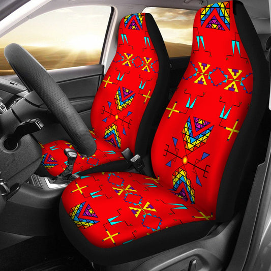 Rainy Chief Rainbow Red Universal Car Seat Cover With Thickened Back
