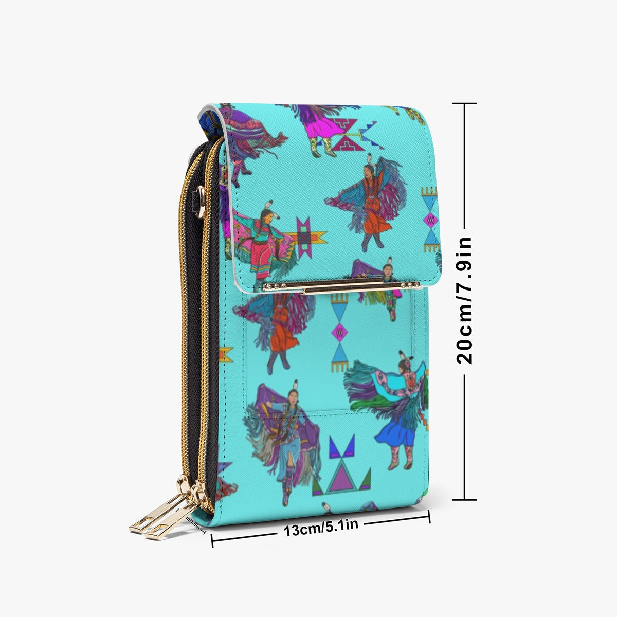 Women's Fancy Dancers Turquoise Mobile Phone Chest Bag