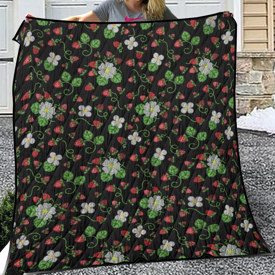 Strawberry Dreams Midnight Lightweight Quilt