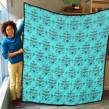 Load image into Gallery viewer, Dakota Damask Turquoise Lightweight Quilt
