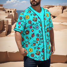 Load image into Gallery viewer, Nature&#39;s Nexus Turquoise Short Sleeve Baseball Jersey
