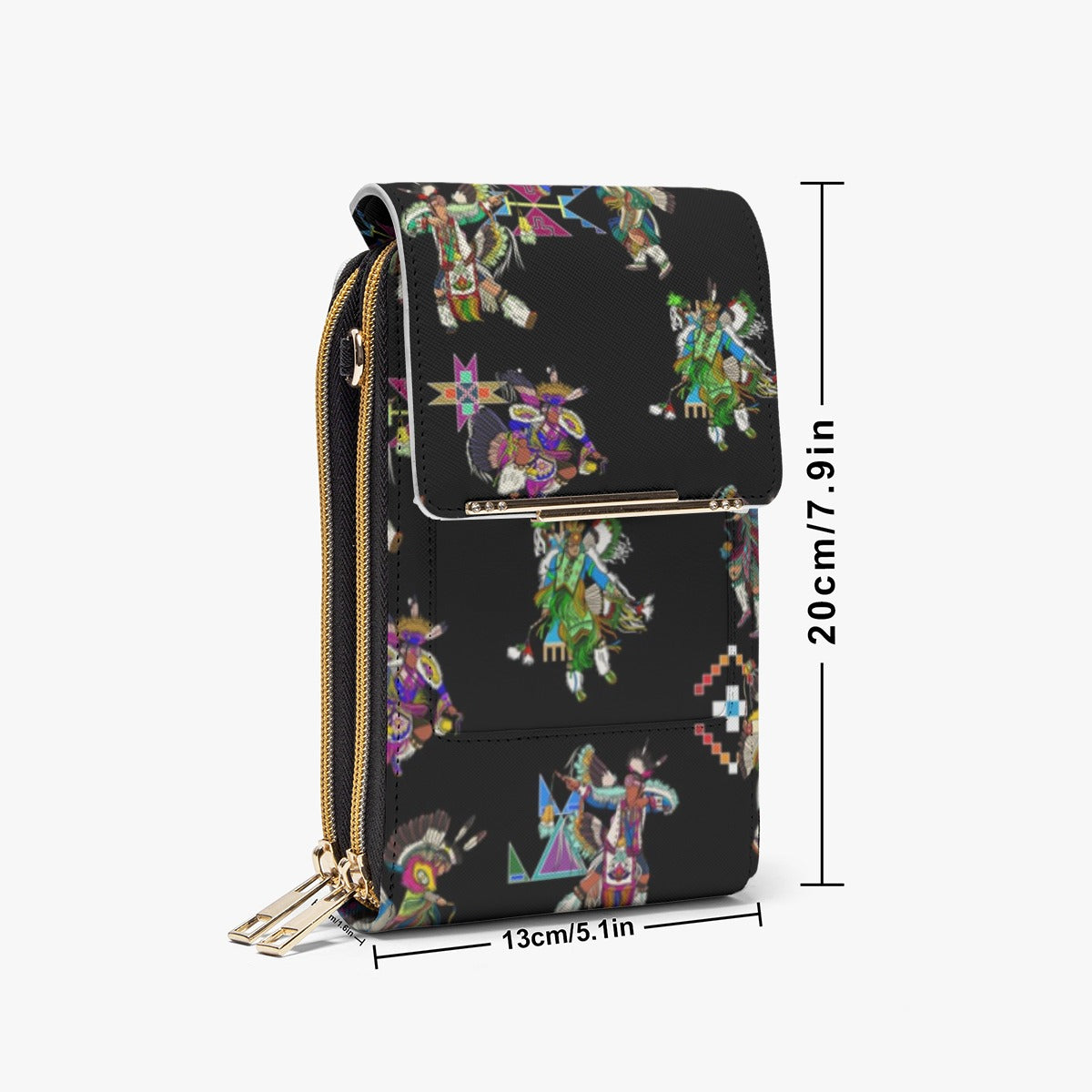 Men's Fancy Dancer Black Mobile Phone Chest Bag