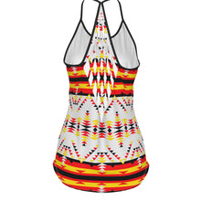 Load image into Gallery viewer, Visions of Peace Directions Criss-Cross Open Back Tank Top
