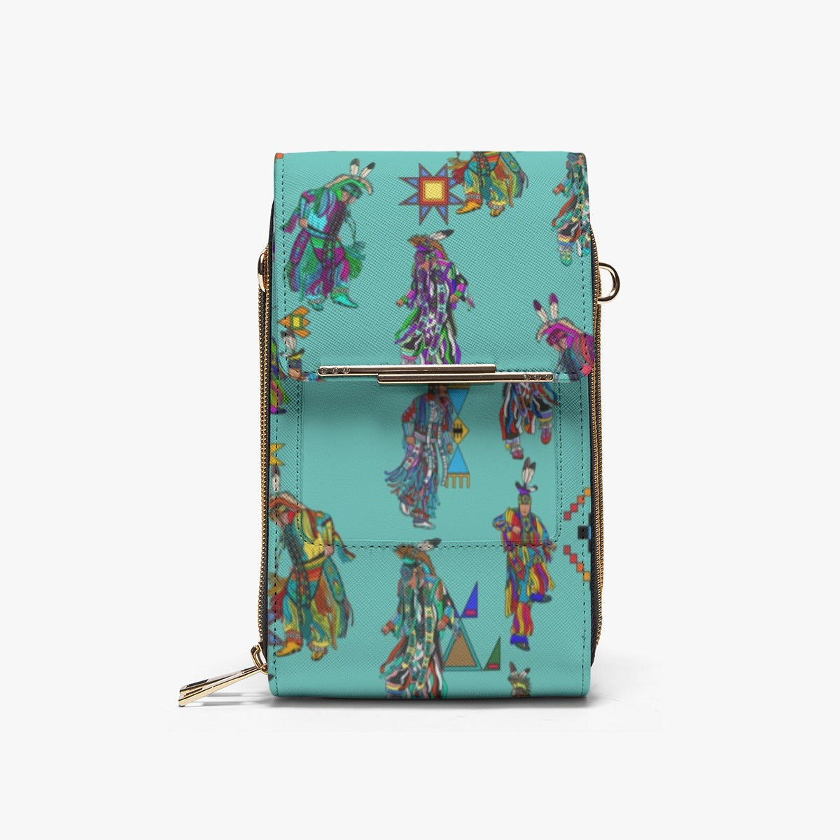 Men's Grass Dancers Eggshell Blue Mobile Phone Chest Bag