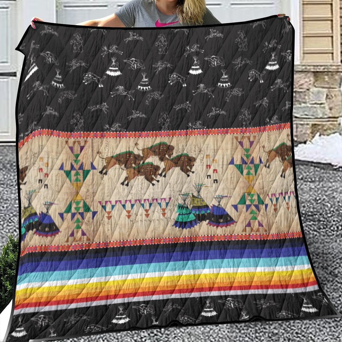 Buffalo Running Black Sky 2 Lightweight Quilt