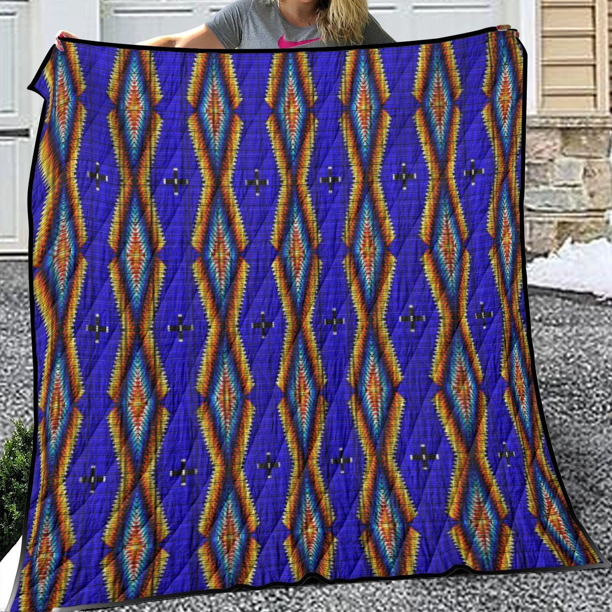Diamond in the Bluff Blue Lightweight Quilt