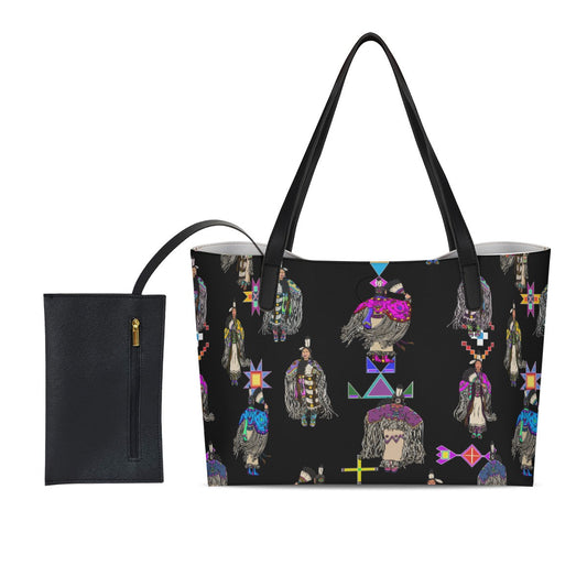 Women's Tradish Dancers Black Shopping Tote Bag With Black Mini Purse