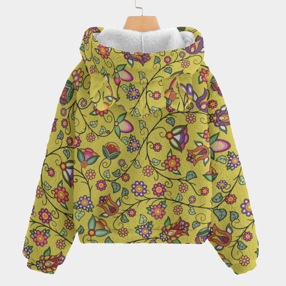 Heartbeat Petals Yellow Youth Hoodie with Ears
