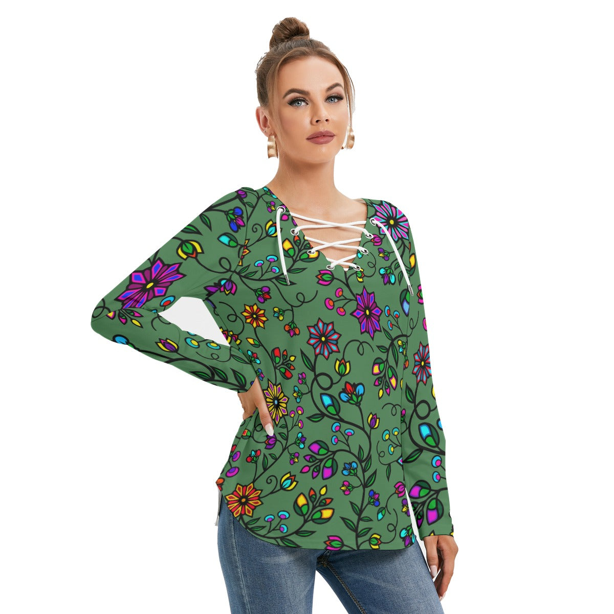 Prairie Paintbrush Sage SQ Tie Sweatshirt