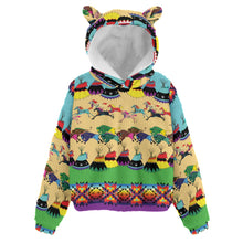 Load image into Gallery viewer, Prairie Bison Kid’s Borg Fleece Hoodie With Ear
