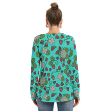 Load image into Gallery viewer, Strawberry Dreams Turquoise Tie Sweatshirt
