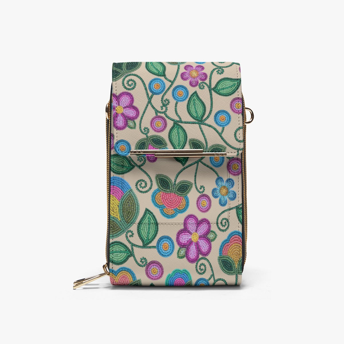 Turquoise Sunbeam Cream Phone Bag