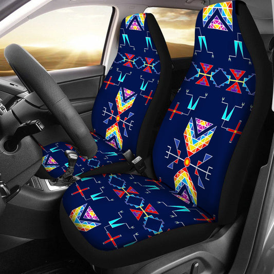 Rainy Chief Rainbow Night Lake Universal Car Seat Cover With Thickened Back