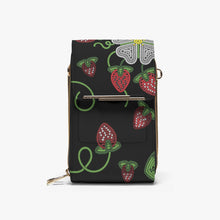 Load image into Gallery viewer, Strawberry Dreams Black Mobile Phone Chest Bag
