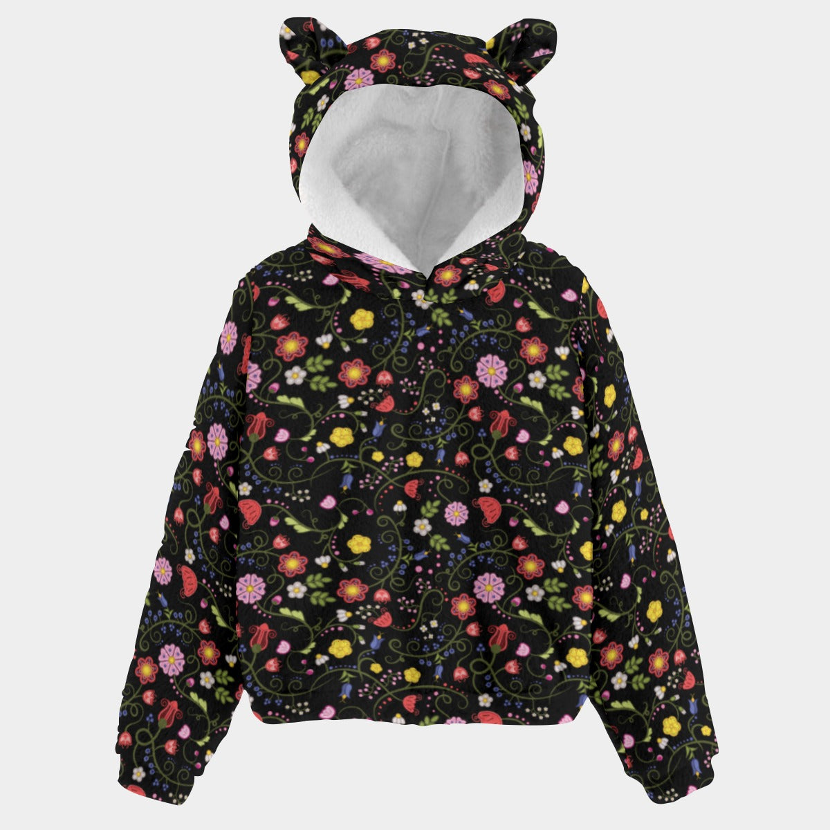 Nipin Blossom Midnight Youth Hoodie with Ears