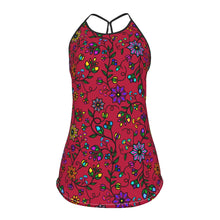 Load image into Gallery viewer, Prairie Paintbrush Passion Berry Criss-Cross Open Back Tank Top
