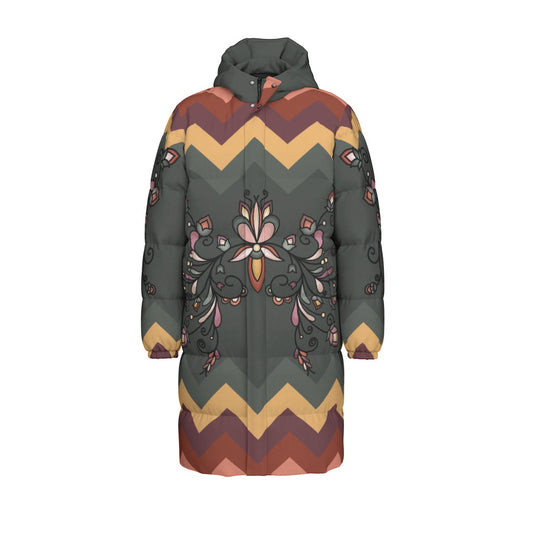 Burn Sky Petals Unisex Long Down Jacket
