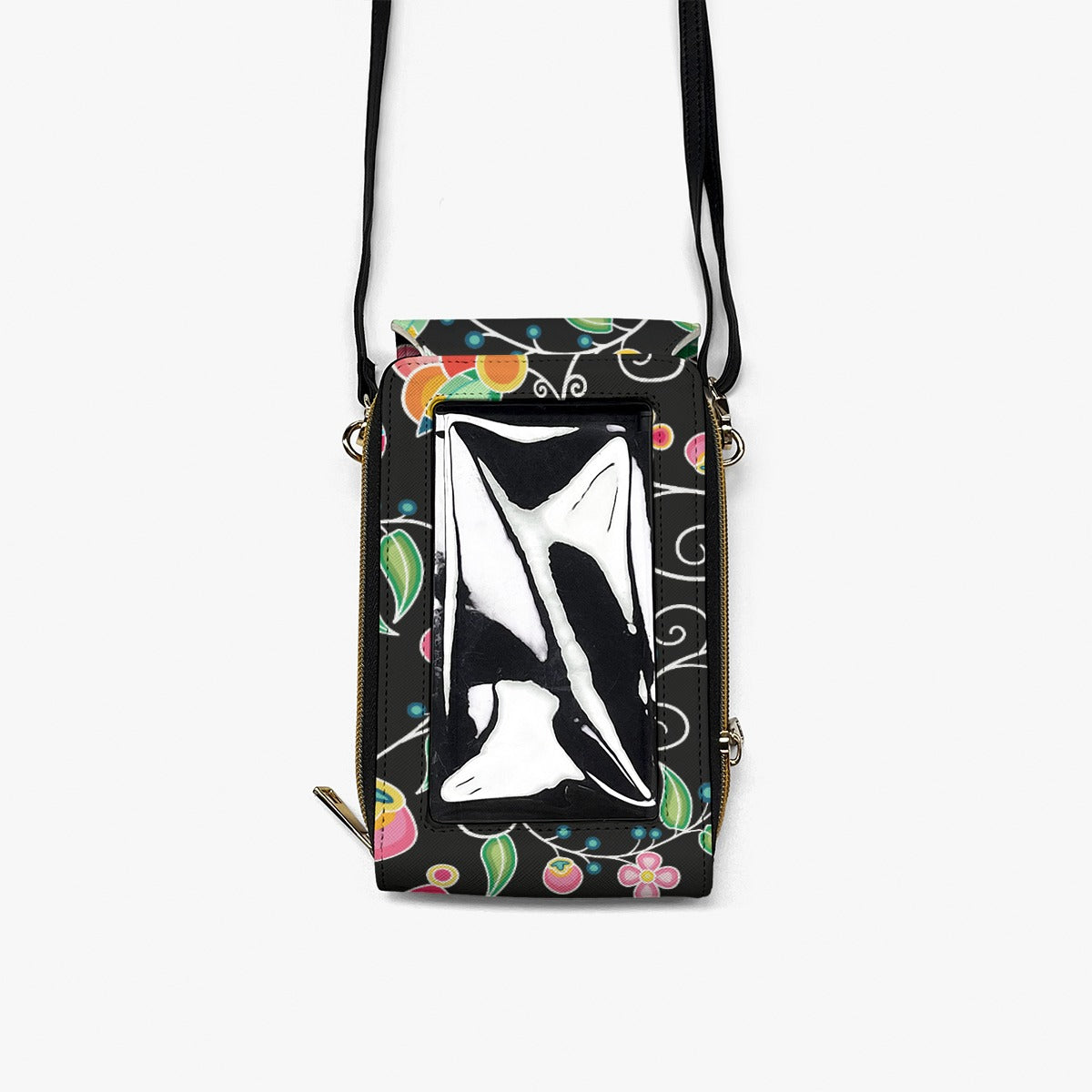 Floral Bounty Black Mobile Phone Chest Bag