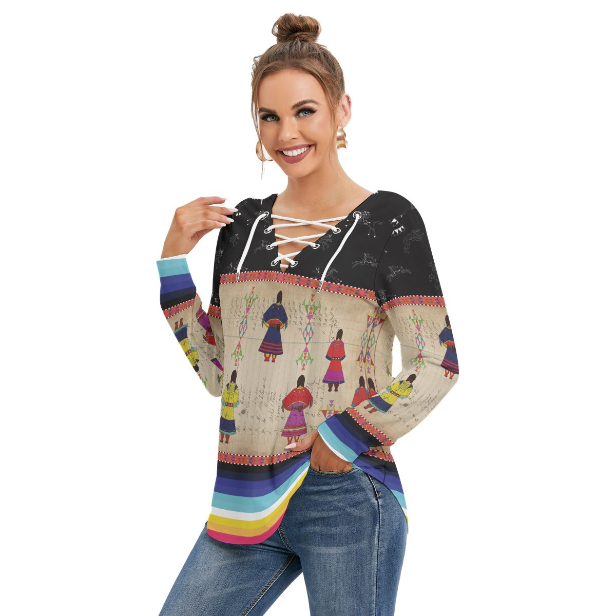 Ledger Round Dance Midnight Tie Sweatshirt