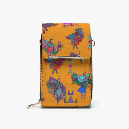 Women's Fancy Dancers Orange Mobile Phone Chest Bag