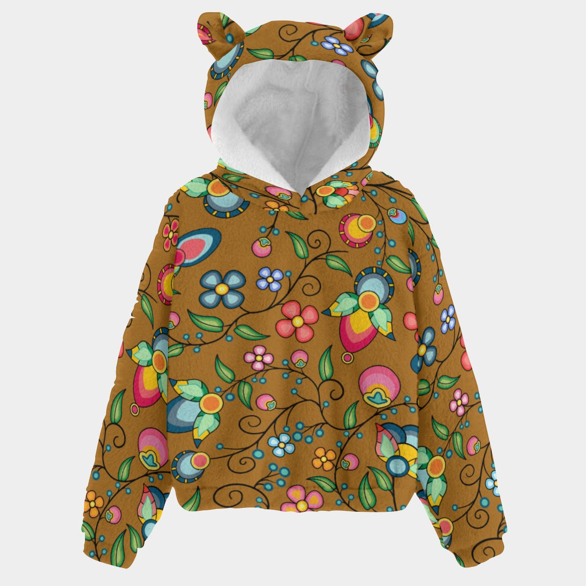 Floral Bounty Fall Leaves Youth Hoodie With Ears