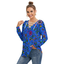 Load image into Gallery viewer, Prairie Paintbrush Blue SQ Tie Sweatshirt
