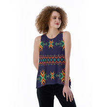 Load image into Gallery viewer, Dreams Of Ancestors Indigo Shade Split Back Tank Top
