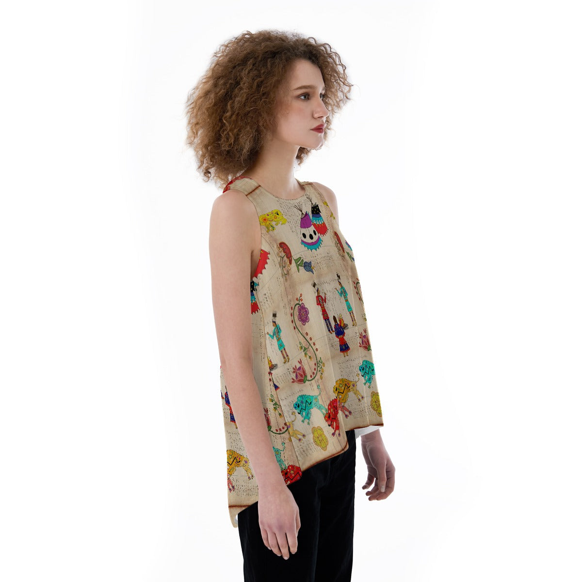 Floral Ledger Way of Life Split Back Tank Top
