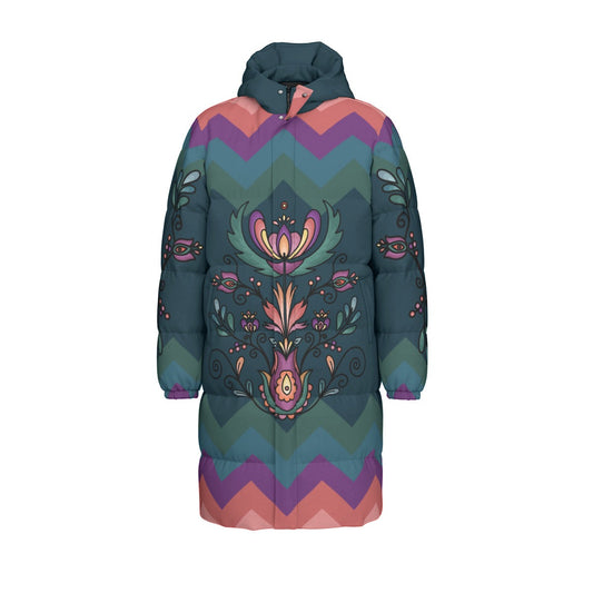 Cedar Wind Bloom Unisex Long Down Jacket