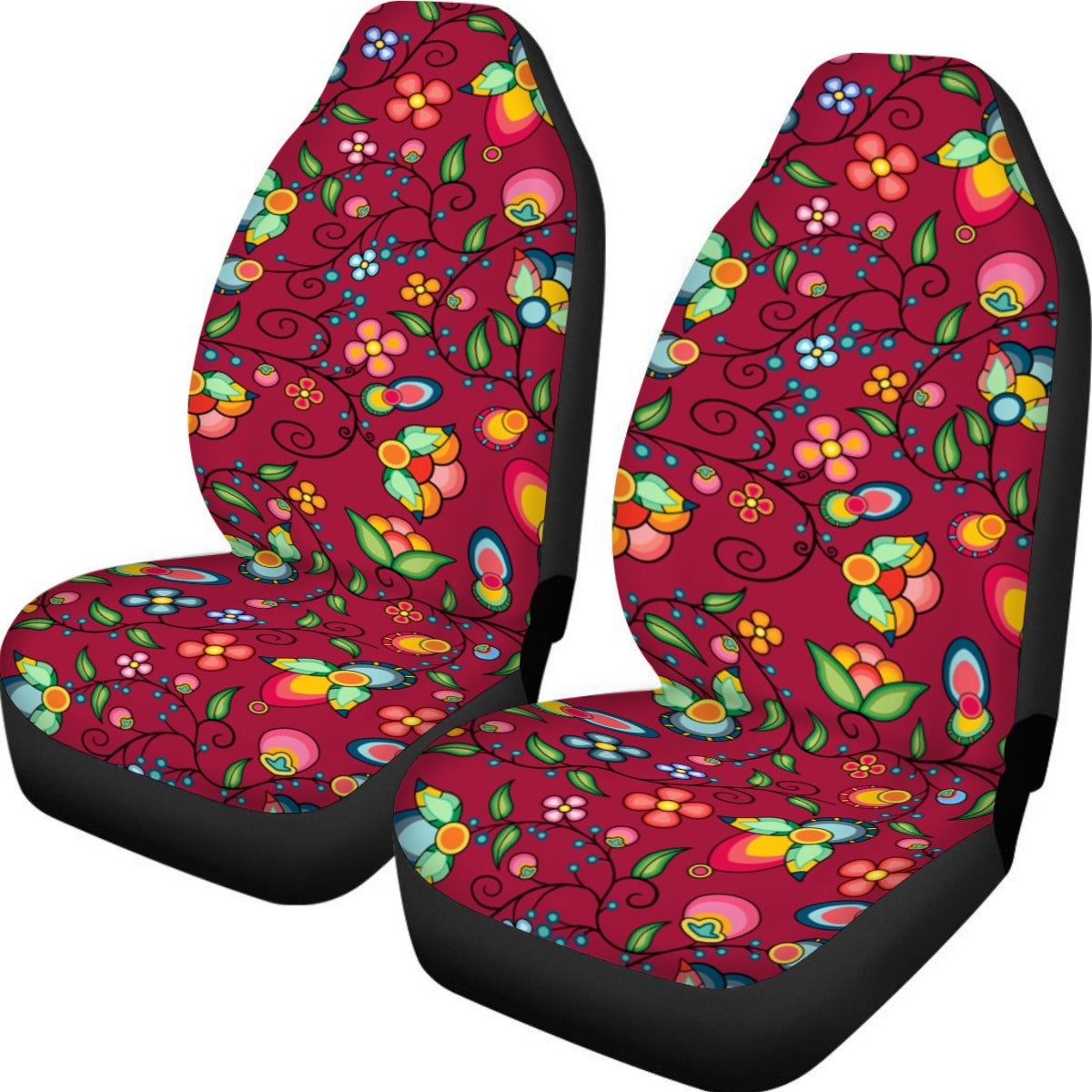 Floral Bounty Magenta Universal Car Seat Cover With Thickened Back