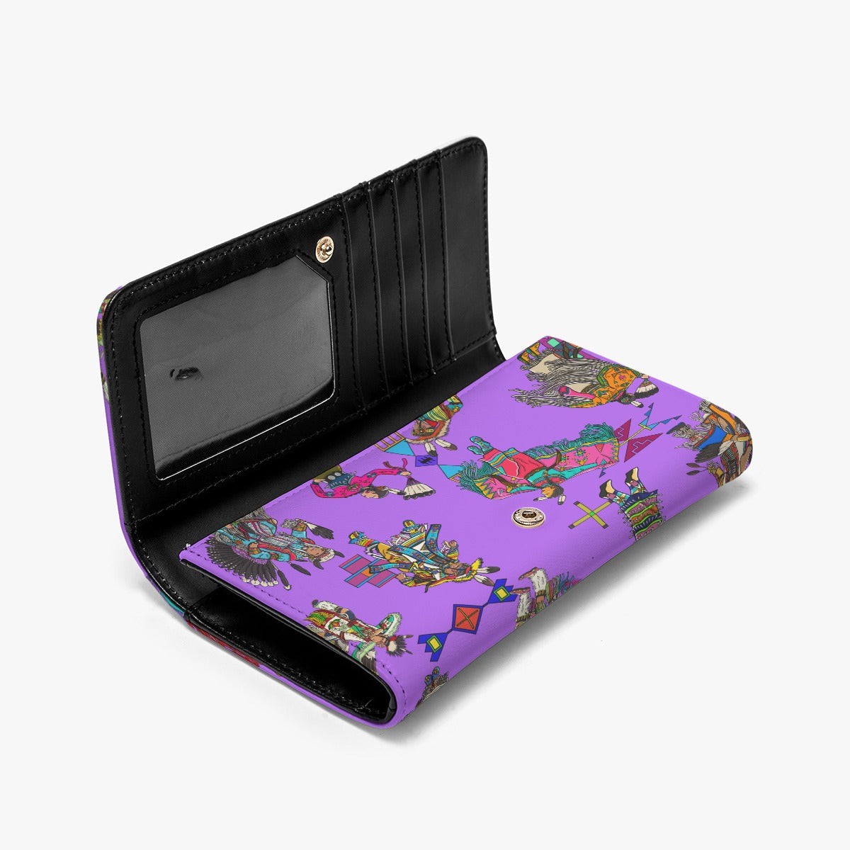 Grand Entry Dancers Purple Foldable Wallet