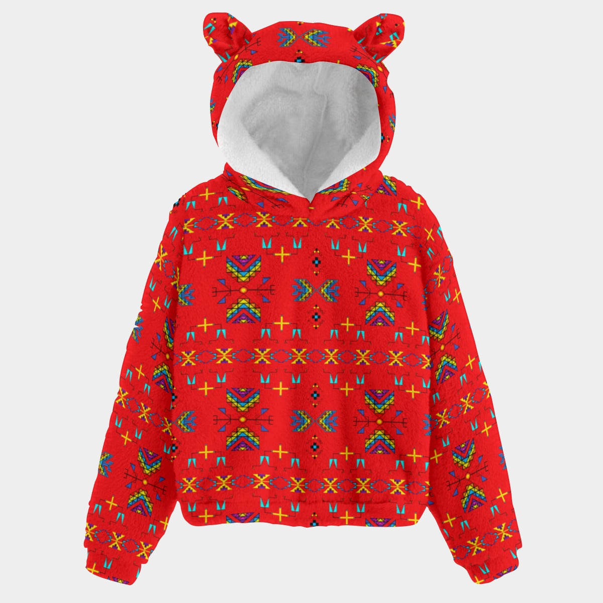 Rainy Chief Rainbow Red Youth Hoodie with Ears