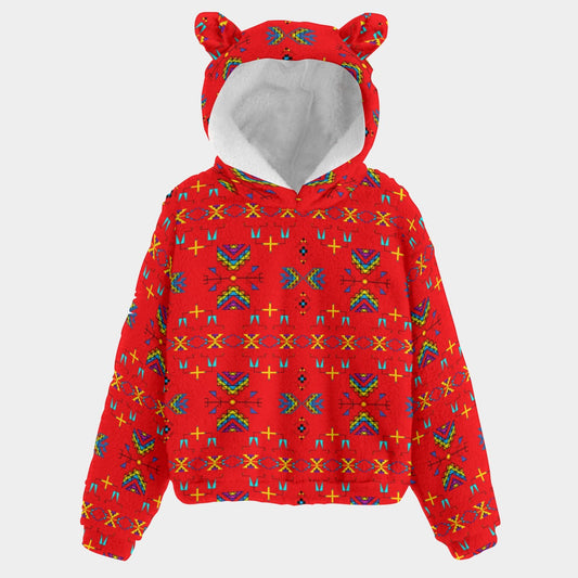 Rainy Chief Rainbow Red Youth Hoodie with Ears