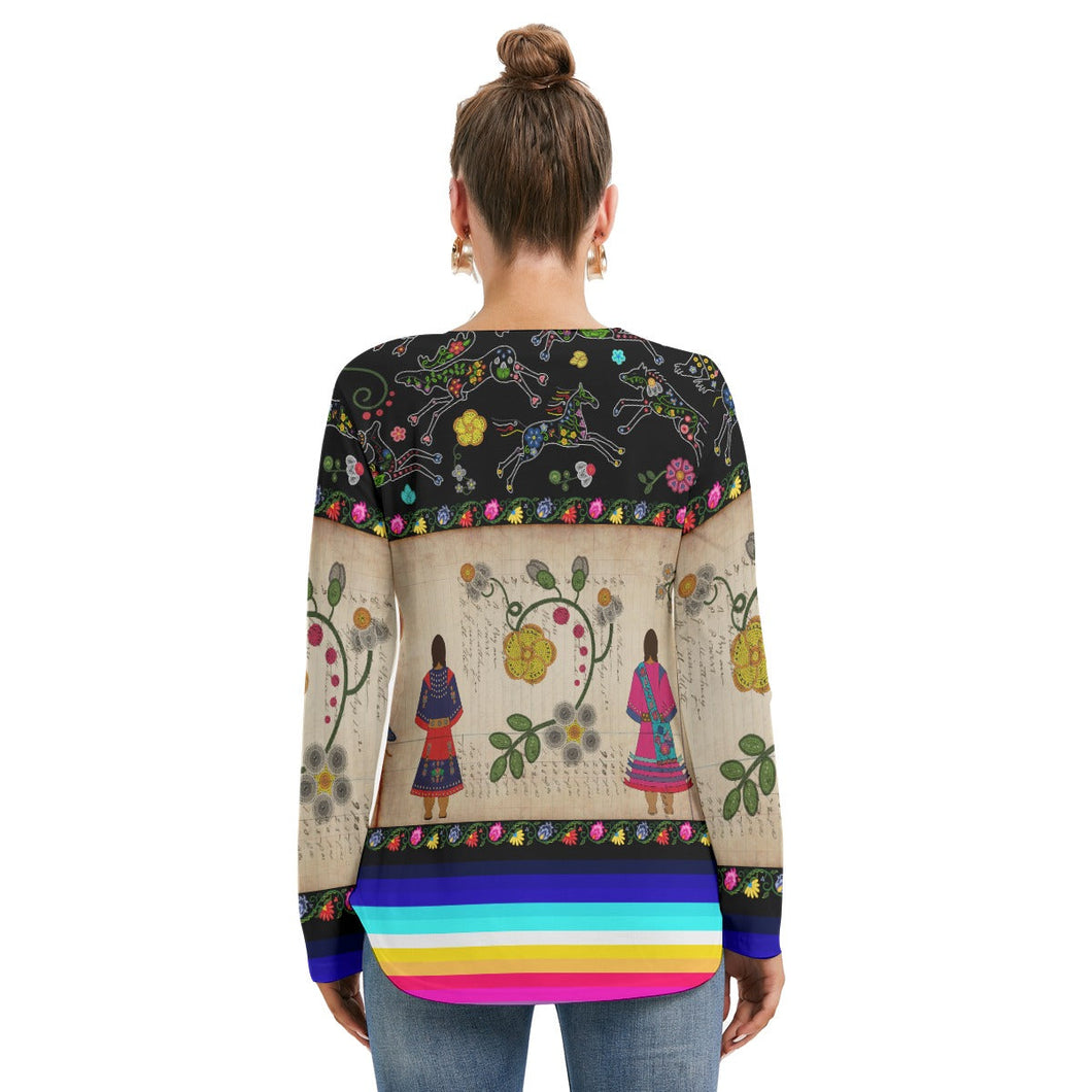 Floral Ledger Sisters Tie Sweatshirt