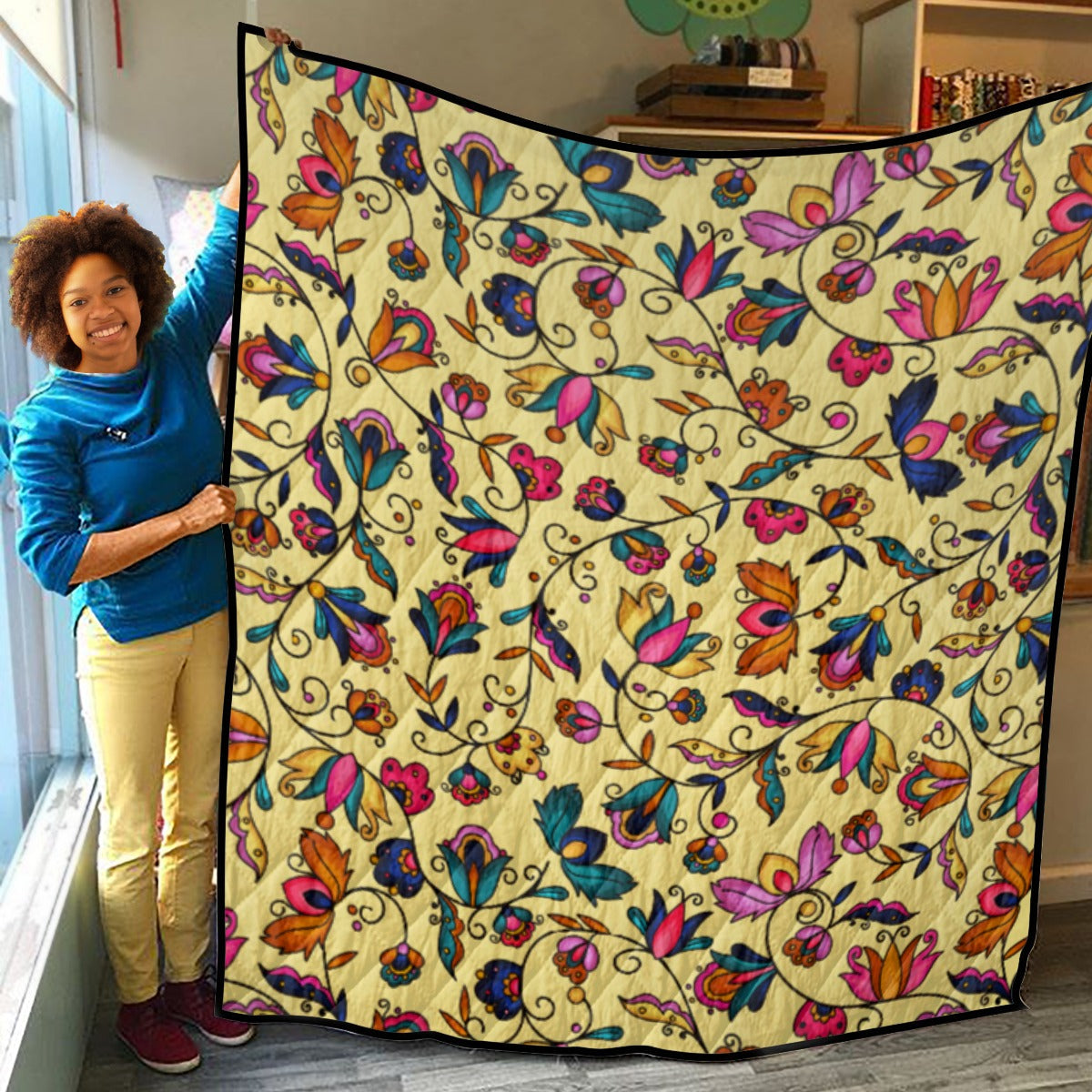 Copper Prairie Petals Yellow Lightweight & Breathable Quilt