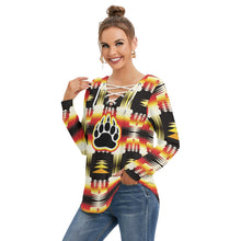 Load image into Gallery viewer, Medicine Wheel Sage Bearpaw Tie Sweatshirt
