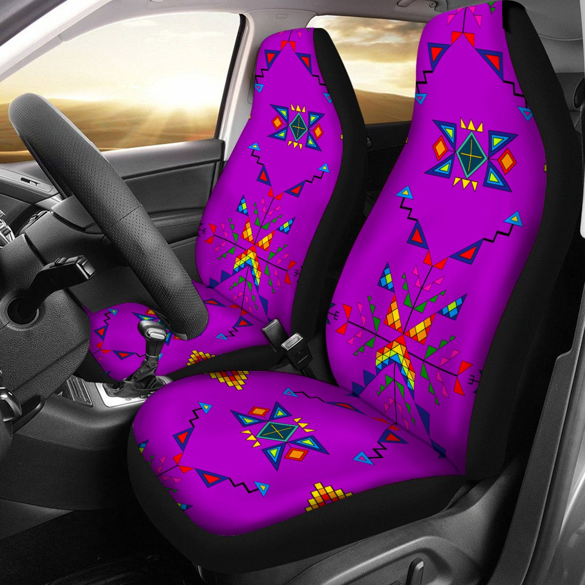 Buffalo Jump Purple Universal Car Seat Cover With Thickened Back