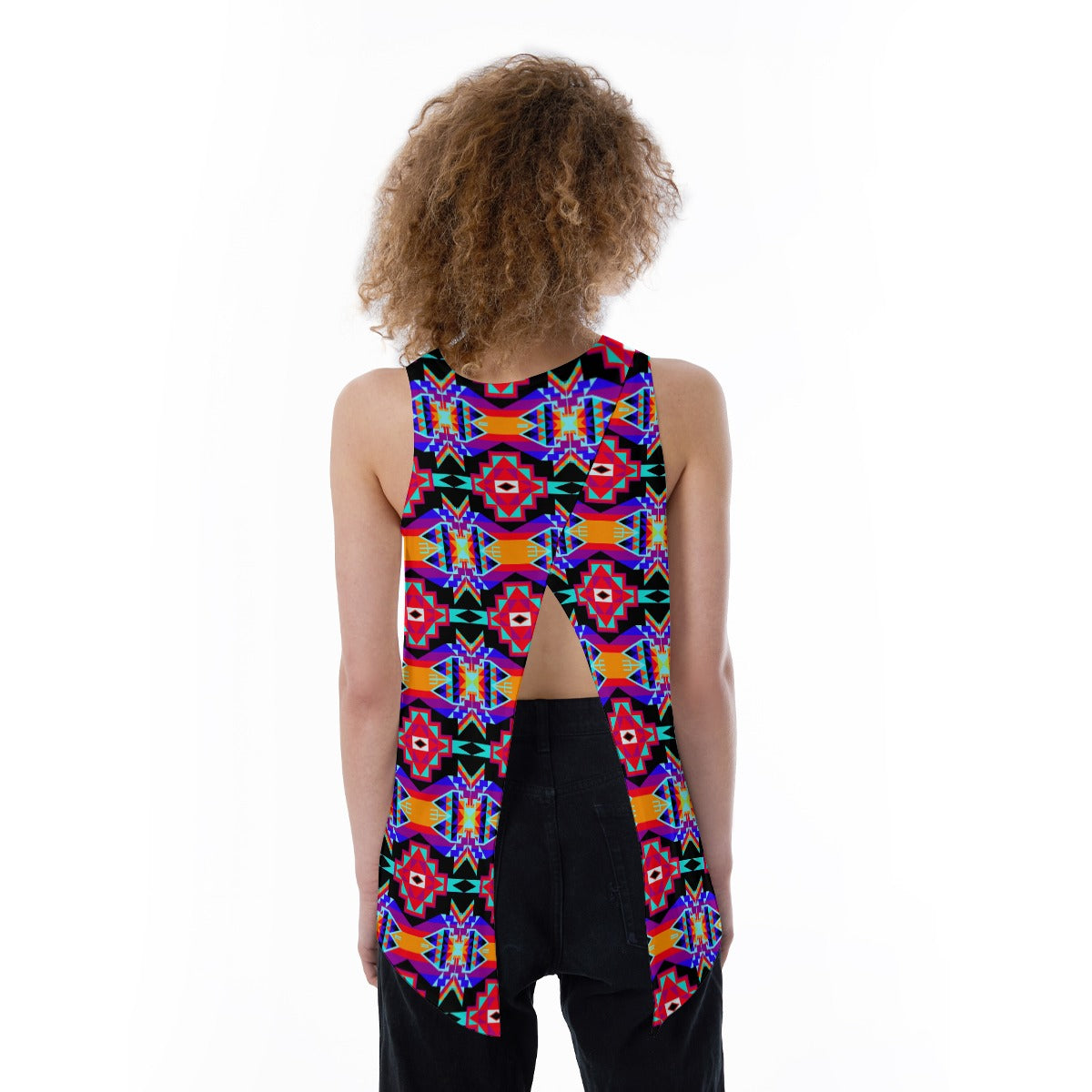 Fancy Bustle Split Back Tank Top