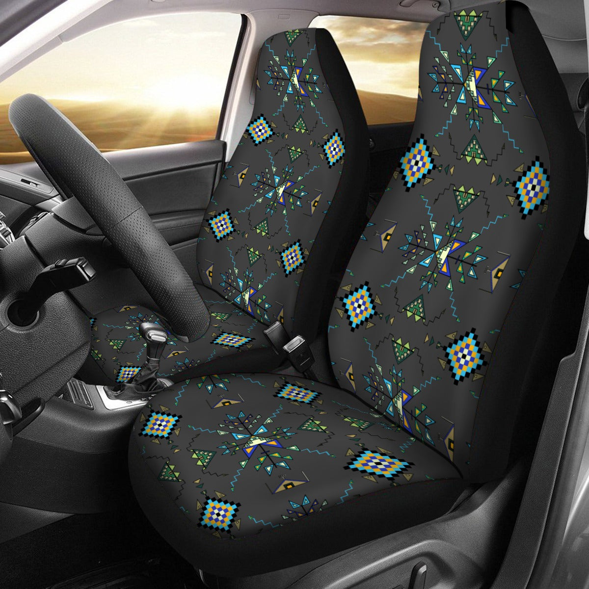 Bear Shield Dark Gray Universal Car Seat Cover With Thickened Back
