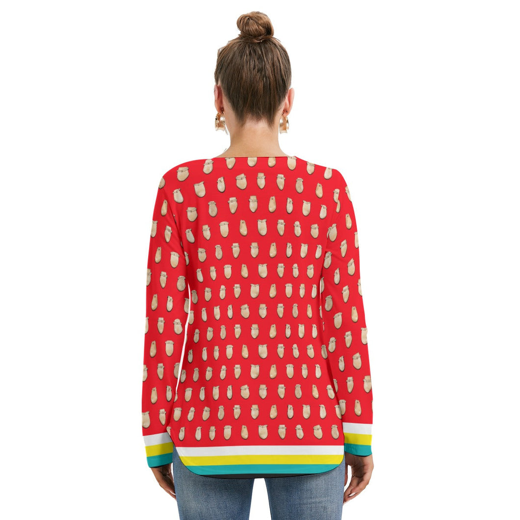 Elk Teeth on Red Tie Sweatshirt