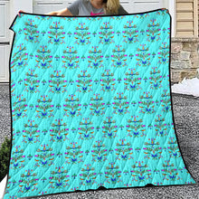 Load image into Gallery viewer, Dakota Damask Turquoise Lightweight Quilt
