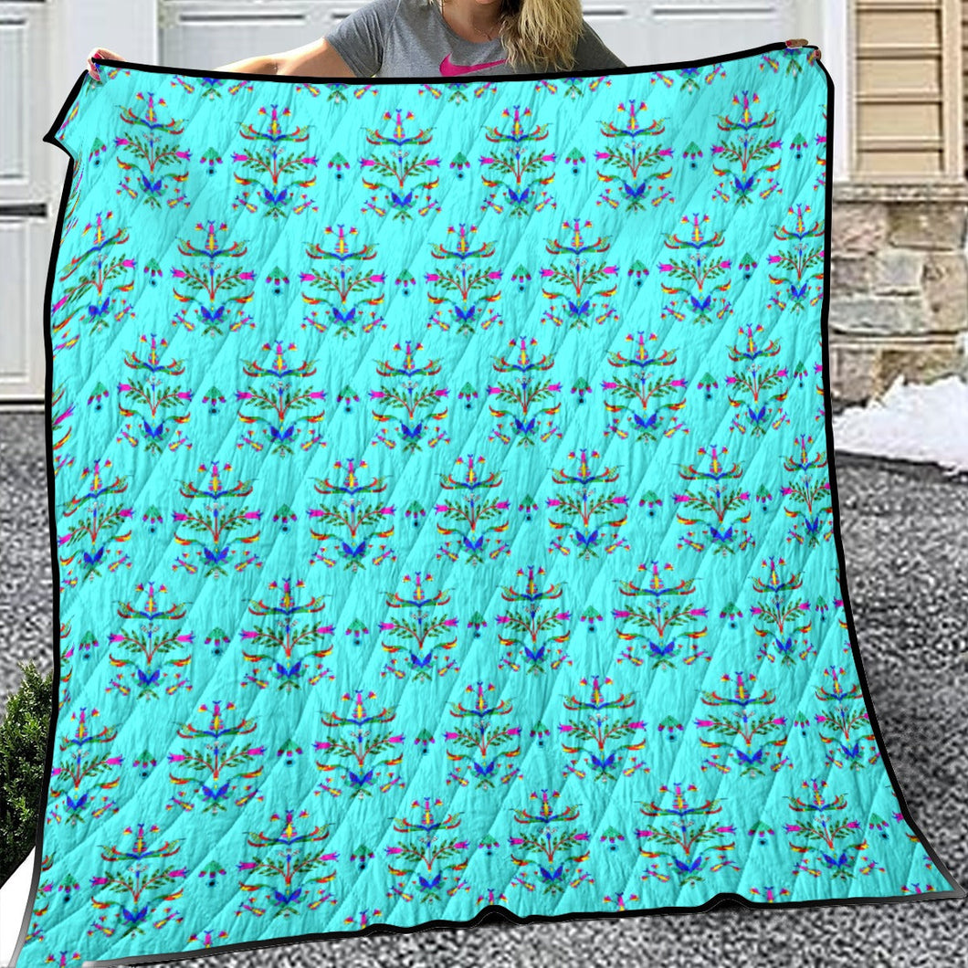 Dakota Damask Turquoise Lightweight Quilt